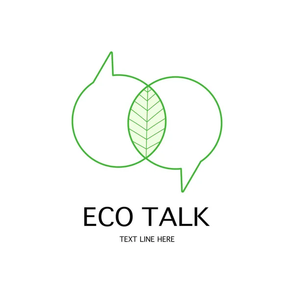 Eco Talk Natuur Logo Concept Vlakke Vectorillustratie Kan Worden Gebruikt — Stockvector