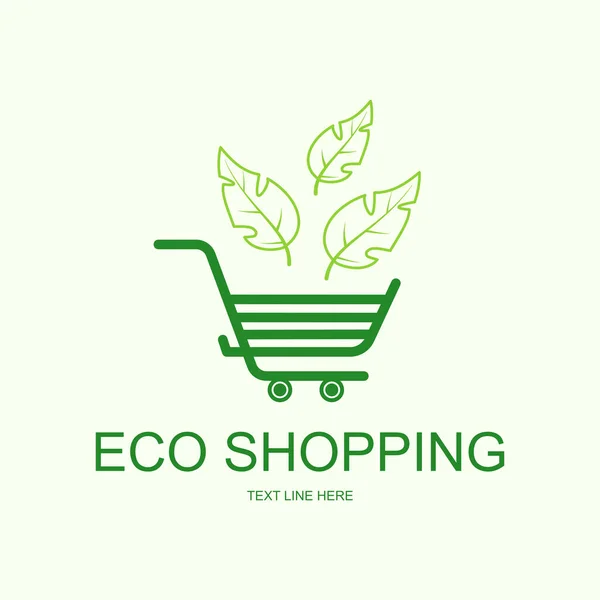 Ekologiczne Logo Koszyka Inspiracje Projektowe Ilustracja Wektora Płaskiego Może Być — Wektor stockowy