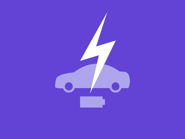 Vector Illustration Electric Powered Car Charging Point Icons Style — Stockvektor