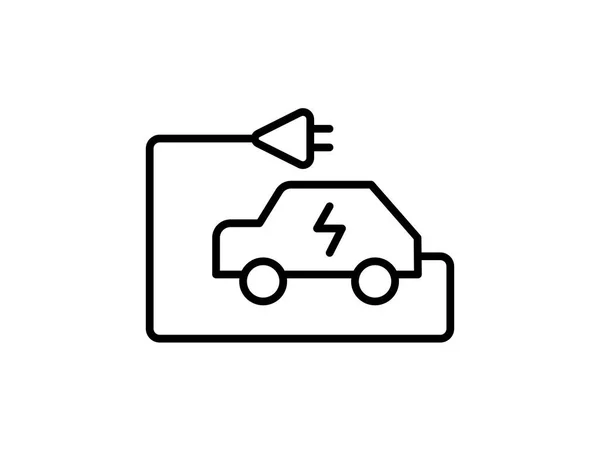 Vektor Illustration Von Elektroautos Und Ladesäulen Symbolen — Stockvektor