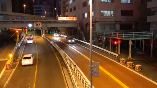 Otoyol Gece Manzarası Japonya Tokyo — Stok video