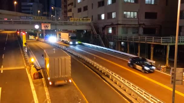 Expressway Night View Japan Tokyo — Stockvideo