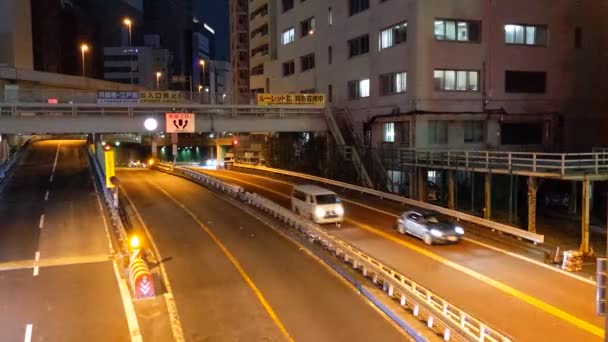 Otoyol Gece Manzarası Japonya Tokyo — Stok video