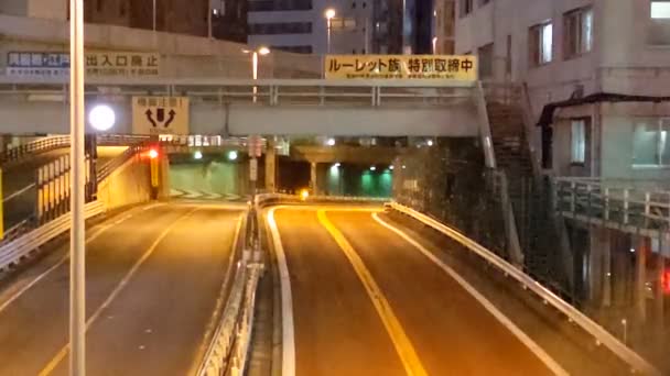 Expressway Vista Nocturna Japón Tokio — Vídeos de Stock