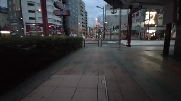 Tokyo Asakusa Tidig Morgon Cykling 2021 Vår — Stockvideo