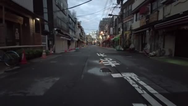 Tokyo Asakusa Wczesny Poranek Kolarstwo 2021 Wiosna — Wideo stockowe