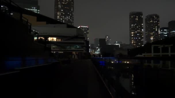 Tokyo Waters Takeshiba Night View 2021 May — стоковое видео