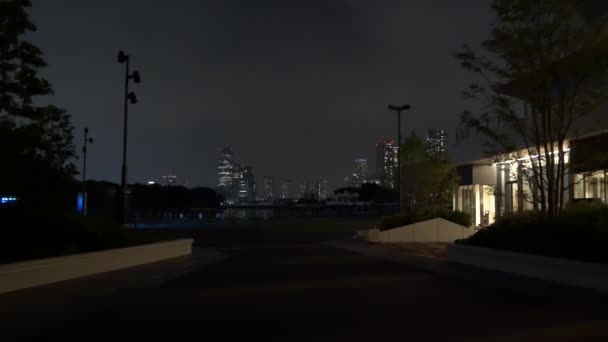 Tokyo Waters Takeshiba Night View 2021 May — стоковое видео