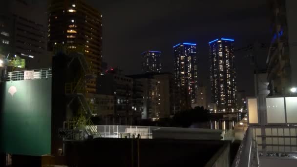 Tokyo Tower Mansion Apartmán Noční Pohled 2021Květen — Stock video