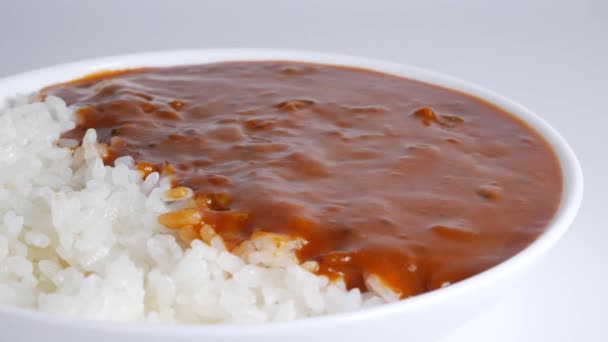 Hashed Beef Rice Hayashi Rice — Stock Video