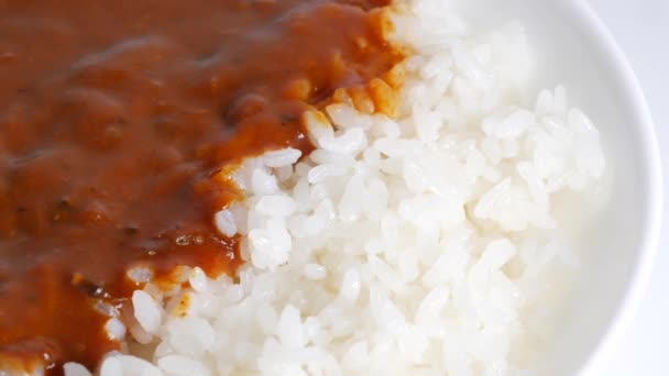 Arroz Vaca Picado Arroz Hayashi — Vídeo de Stock