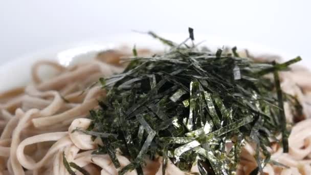 Japonés Soba Con Algas — Vídeo de stock