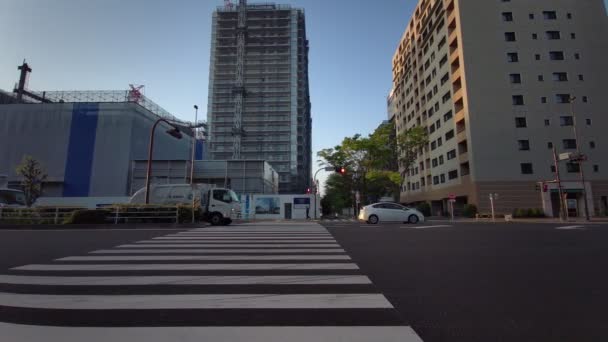 Tokyo Kameido Časné Ráno Cyklistika 2021Jaro — Stock video