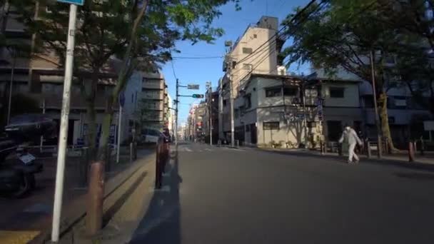 Tokyo Kameido Časné Ráno Cyklistika 2021Jaro — Stock video