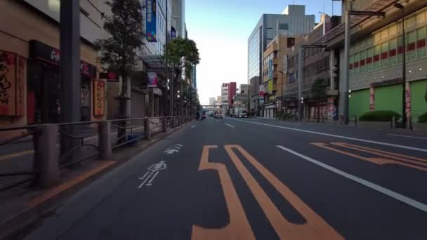 Tokyo Kameido Tidig Morgon Cykling 2021Vår — Stockvideo