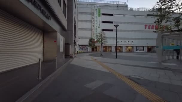 Tokyo Kinshicho Tidig Morgon Cykling 2021 Vår — Stockvideo