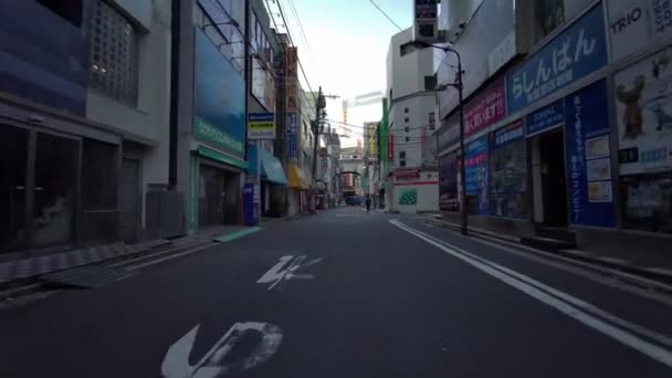 Tokyo Akihabara Časné Ráno Cyklistika 2021Duben — Stock video