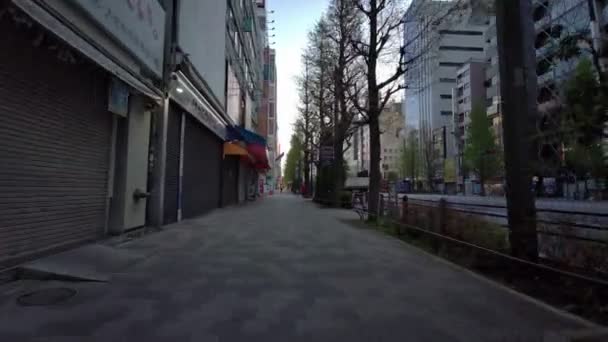 Tokio Akihabara Wczesny Poranek Kolarstwo 2021Kwiecień — Wideo stockowe