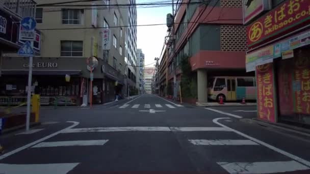 Tokyo Akihabara Časné Ráno Cyklistika 2021Duben — Stock video