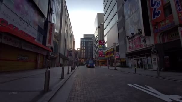 Tokio Akihabara Wczesny Poranek Kolarstwo 2021Kwiecień — Wideo stockowe