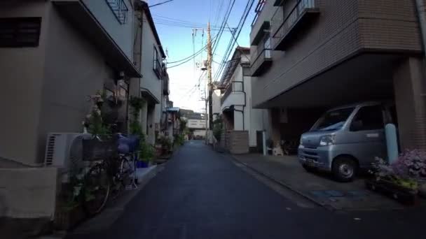 Tokio Shinkoiwa Ciclismo Temprano Mañana — Vídeos de Stock