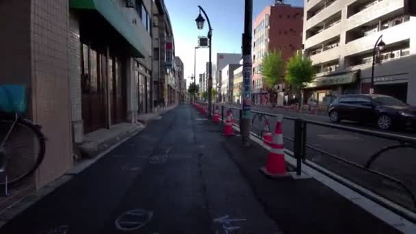 Tokio Shinkoiwa Ciclismo Temprano Mañana — Vídeos de Stock