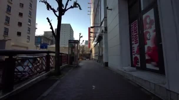 Tokio Shinkoiwa Ciclismo Temprano Mañana — Vídeo de stock