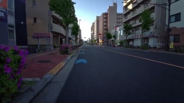 Tokyo Shinkoiwa Tidig Morgon Cykling — Stockvideo
