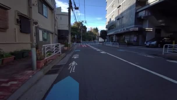 Tokyo Kiyosumi Shirakawa Early Morning Cycling 2021 Voorjaar — Stockvideo