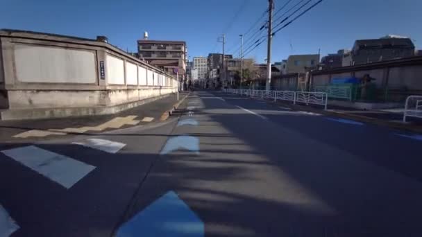 Tokyo Kiyosumi Shirakawa Wczesny Poranek Jazda Rowerze 2021 Wiosna — Wideo stockowe