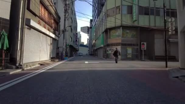 Tokio Yokoyamacho Ciclismo Temprano Mañana 2021Abril — Vídeo de stock