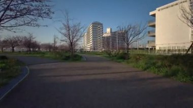 Tokyo Komatsugawa Senbonzakura Kiraz çiçekleri Bisiklet