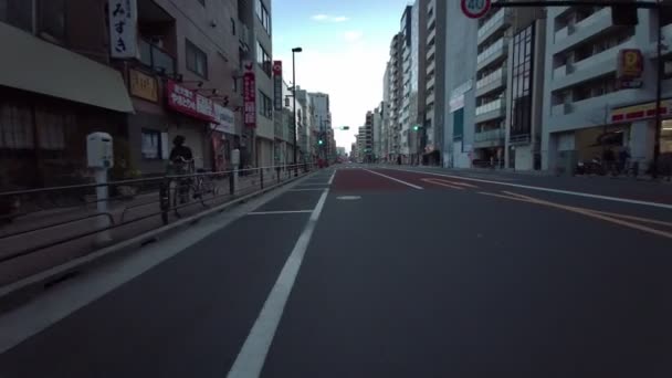 Tokio Asakusa Early Morning Cycling 2021 Primavera — Vídeos de Stock