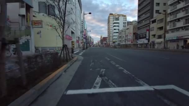 Tokyo Asakusa Early Morning Cycling 2021 Spring — Stok Video