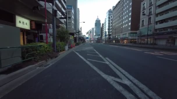 Tokyo Asakusa Mattina Presto Bicicletta 2021 Primavera — Video Stock