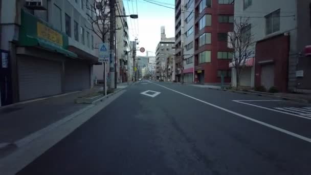 Tokyo Asakusabashi Wczesny Poranek Jazda Rowerze 2021 Wiosna — Wideo stockowe