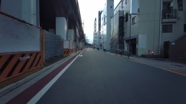 Τόκιο Asakusabashi Νωρίς Πρωί Ποδηλασία 2021 Άνοιξη — Αρχείο Βίντεο