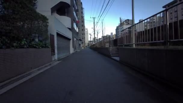 Tokió Asakusabashi Kora Reggeli Kerékpározás 2021 Tavasz — Stock videók