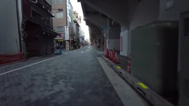 Tokio Asakusabashi Early Morning Cycling 2021 Frühling — Stockvideo