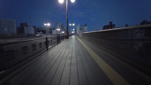 Tokio Časné Ráno Cyklistika 2021Jaro — Stock video