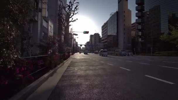 Tokyo Tidig Morgon Cykel 2021Vår — Stockvideo