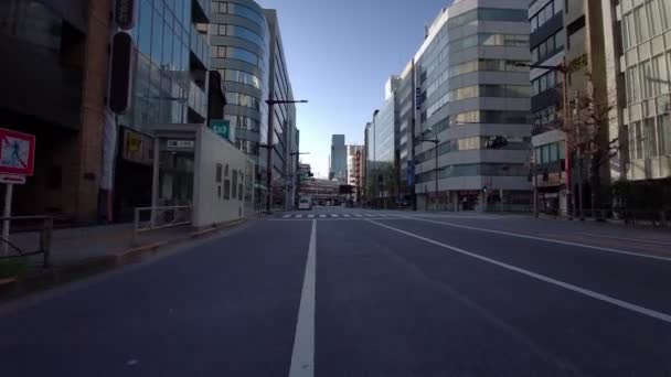 Tokio Ciclismo Temprano Mañana 2021Primavera — Vídeos de Stock