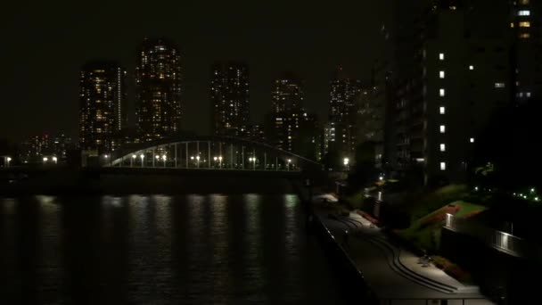 Tokyo Kachidoki Gece Görüşü 2021 Mayıs — Stok video