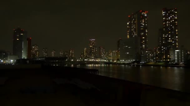 Tokio Puente Kachidoki Vista Nocturna 2021Mayo — Vídeos de Stock