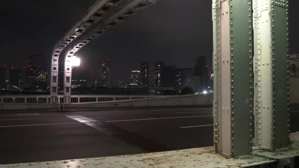 Tokyo Kachidoki Bridge Night View 2021May — Stock video