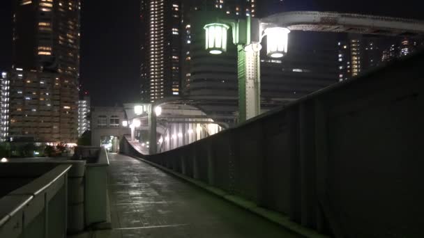Tokio Puente Kachidoki Vista Nocturna 2021Mayo — Vídeos de Stock