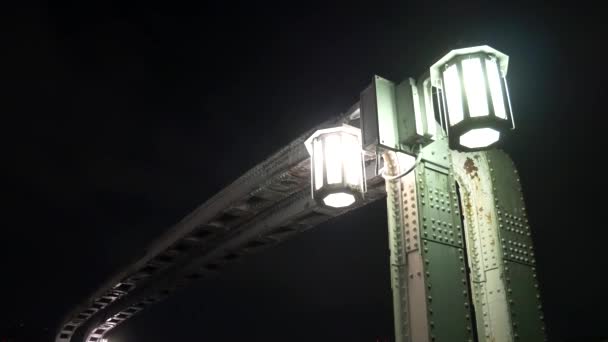 Tokyo Kachidoki Bridge Nachtzicht 2021Mei — Stockvideo