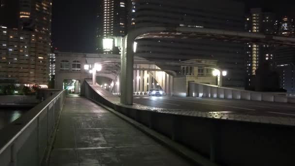 Tokyo Kachidoki Bridge Night View 2021May — Stock video