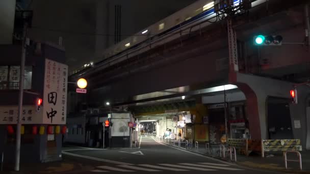 Tokio Shinbashi Nachtzicht 2021Mei — Stockvideo