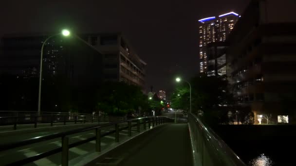 Tokio Harumi Nachtansicht 2021Mai — Stockvideo
